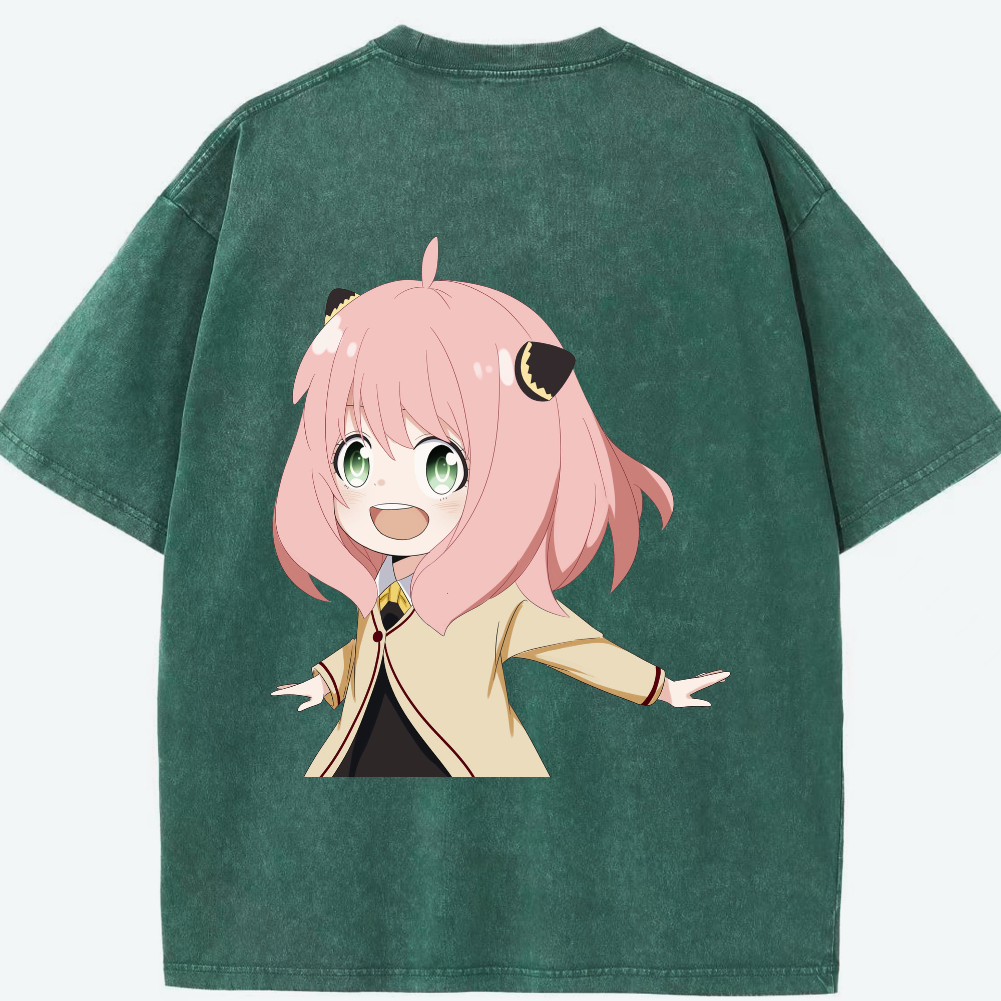 （画像用） SPY×FAMILY间谍家家酒 綿100% ヴィンテージ風 半袖Tシャツ（背面プリント）